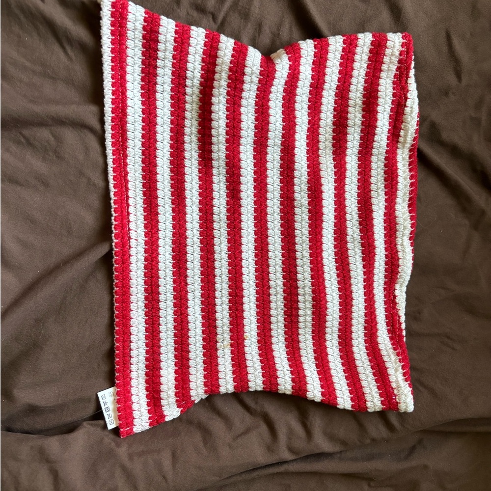 SHEIN Red and White Striped Tube Top